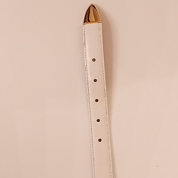 GENUINE LEATHER Women Size L White Color Gold Buckle main image 5
